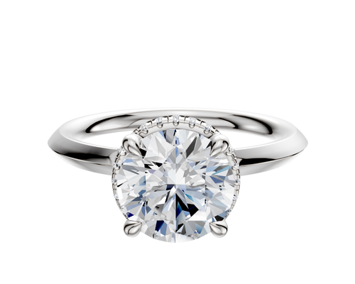 Platinum 4 Prong Collar Classic Knife Edge 2.0mm Engagement Ring
