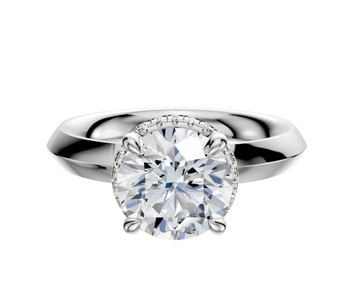 Platinum 4 Prong Collar Classic Knife Edge 3.0mm Engagement Ring