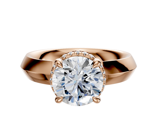 18K Rose Gold 4 Prong Collar Classic Knife Edge 4.0mm Engagement Ring