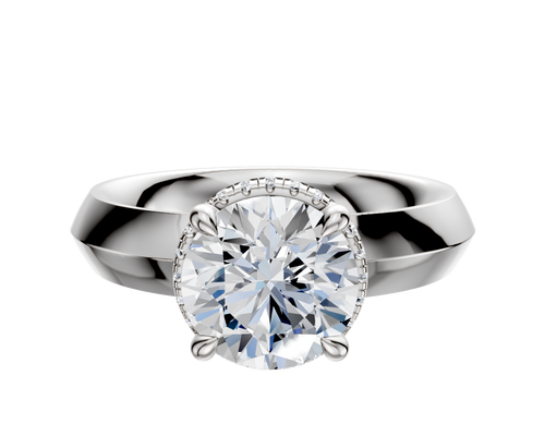 Platinum 4 Prong Collar Classic Knife Edge 4.0mm Engagement Ring
