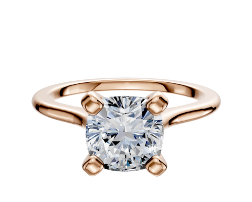 18K Rose Gold 4 Prong Cathedral Dome 1.5mm Engagement Ring