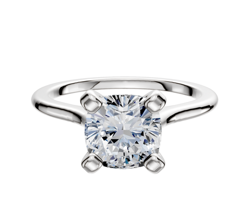 14K White Gold 4 Prong Cathedral Dome 1.5mm Engagement Ring