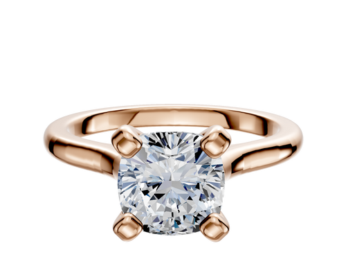18K Rose Gold 4 Prong Cathedral Dome 2.0mm Engagement Ring