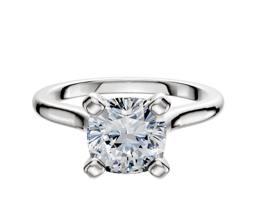Platinum 4 Prong Cathedral Dome 2.0mm Engagement Ring