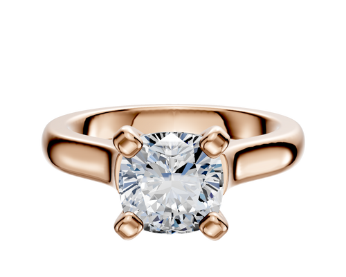 18K Rose Gold 4 Prong Cathedral Dome 3.0mm Engagement Ring