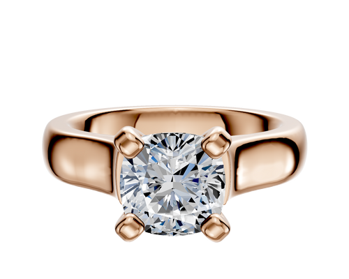 18K Rose Gold 4 Prong Cathedral Dome 4.0mm Engagement Ring