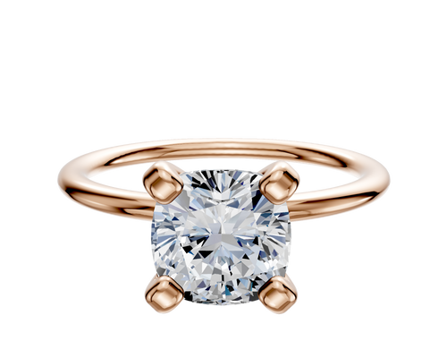 18K Rose Gold 4 Prong Classic Dome 1.5mm Engagement Ring