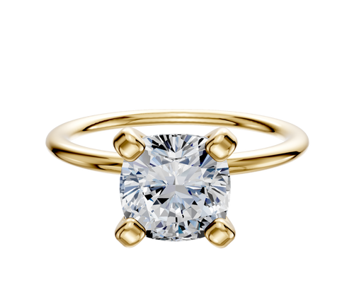 18K Yellow Gold 4 Prong Classic Dome 1.5mm Engagement Ring