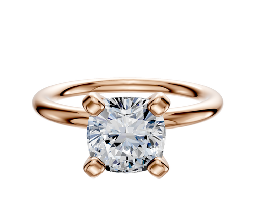 18K Rose Gold 4 Prong Classic Dome 2.0mm Engagement Ring