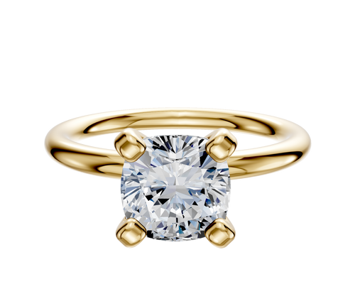 14K Yellow Gold 4 Prong Classic Dome 2.0mm Engagement Ring