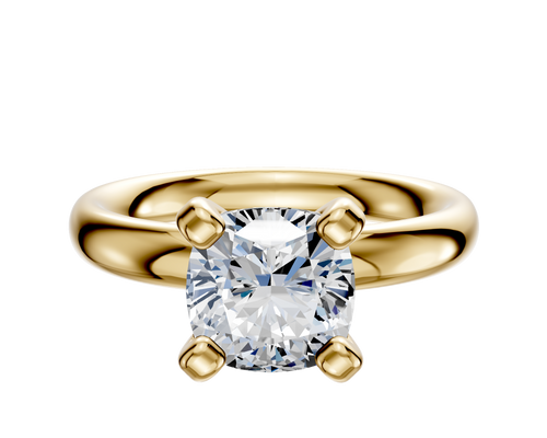 18K Yellow Gold 4 Prong Classic Dome 3.0mm Engagement Ring