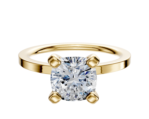 14K Yellow Gold 4 Prong Classic Flat 1.5mm Engagement Ring