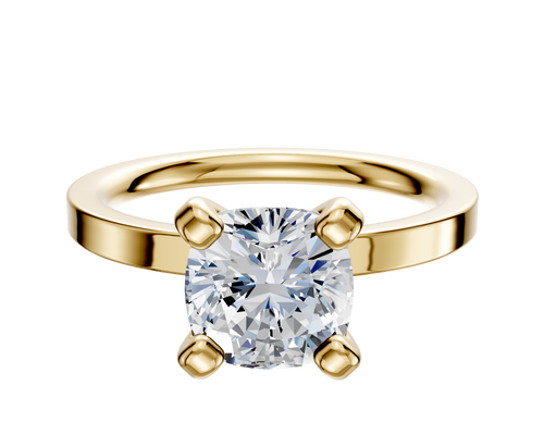 18K Yellow Gold 4 Prong Classic Flat 2.0mm Engagement Ring