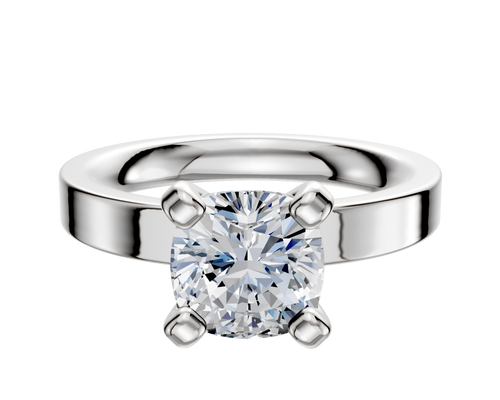 Platinum 4 Prong Classic Flat 3.0mm Engagement Ring
