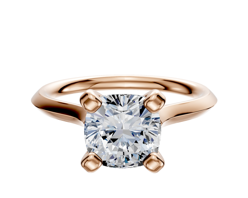 18K Rose Gold 4 Prong Cathedral Knife Edge 2.0mm Engagement Ring