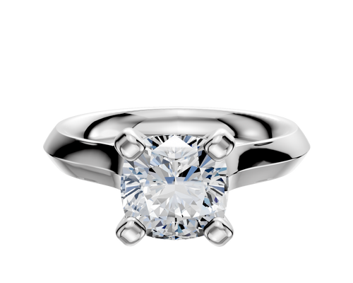 Platinum 4 Prong Cathedral Knife Edge 3.0mm Engagement Ring