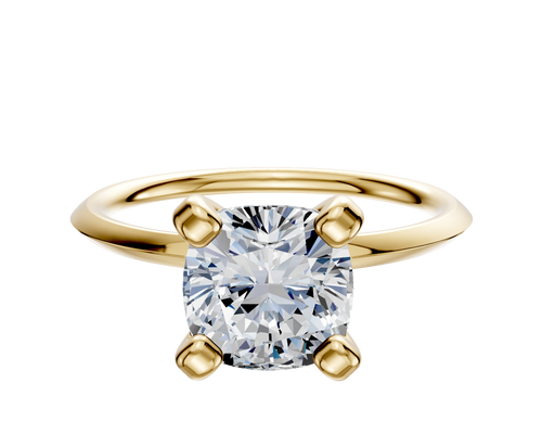 14K Yellow Gold 4 Prong Classic Knife Edge 1.5mm Engagement Ring