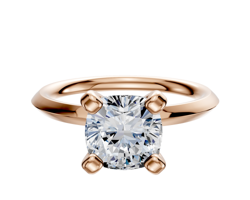 18K Rose Gold 4 Prong Classic Knife Edge 2.0mm Engagement Ring