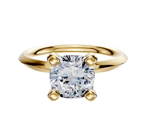 14K Yellow Gold 4 Prong Classic Knife Edge 2.0mm Engagement Ring
