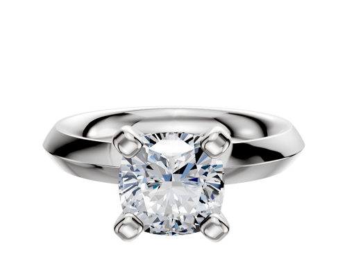 Platinum 4 Prong Classic Knife Edge 3.0mm Engagement Ring