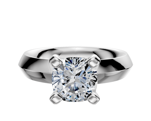 Platinum 4 Prong Classic Knife Edge 4.0mm Engagement Ring