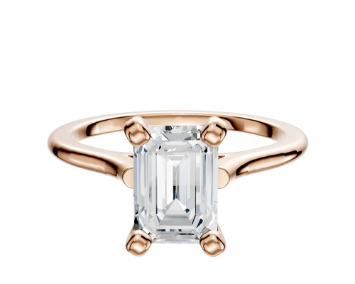18K Rose Gold 4 Prong Cathedral Dome 1.5mm Engagement Ring