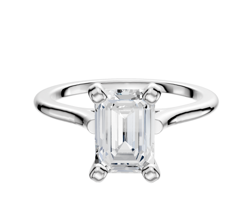 18K White Gold 4 Prong Cathedral Dome 1.5mm Engagement Ring