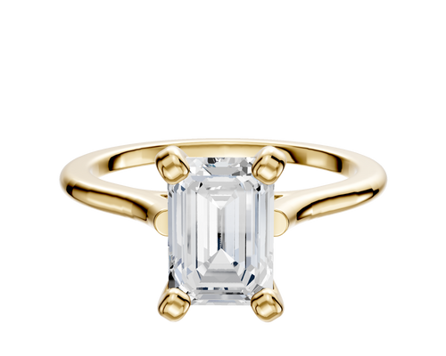 18K Yellow Gold 4 Prong Cathedral Dome 1.5mm Engagement Ring