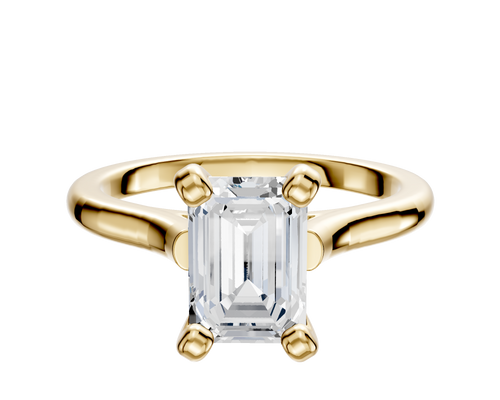 14K Yellow Gold 4 Prong Cathedral Dome 2.0mm Engagement Ring