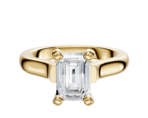 14K Yellow Gold 4 Prong Cathedral Dome 3.0mm Engagement Ring