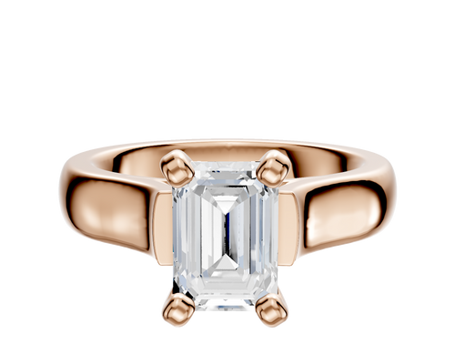 18K Rose Gold 4 Prong Cathedral Dome 4.0mm Engagement Ring