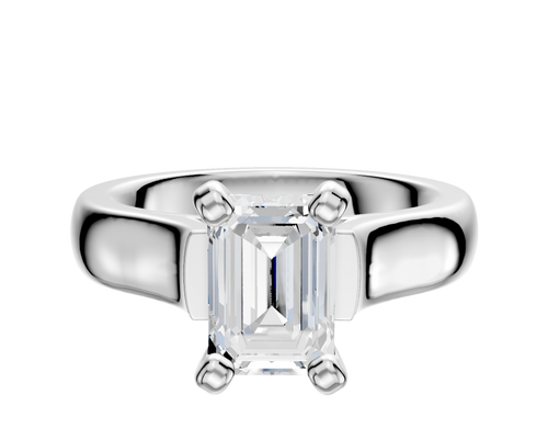 18K White Gold 4 Prong Cathedral Dome 4.0mm Engagement Ring