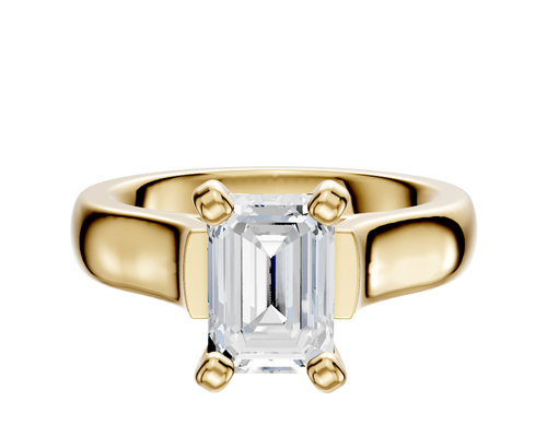 18K Yellow Gold 4 Prong Cathedral Dome 4.0mm Engagement Ring