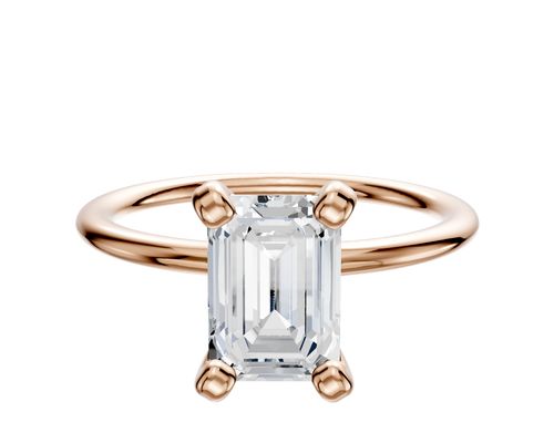18K Rose Gold 4 Prong Classic Dome 1.5mm Engagement Ring