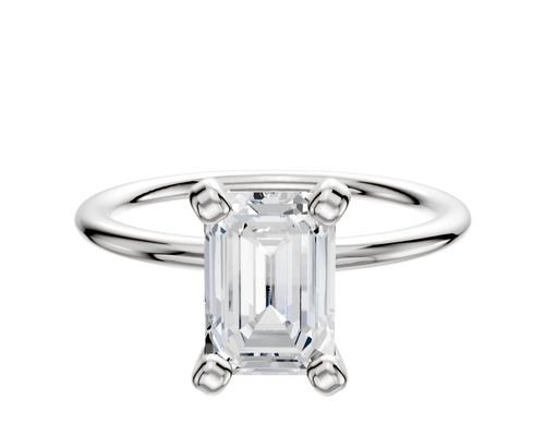 18K White Gold 4 Prong Classic Dome 1.5mm Engagement Ring
