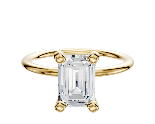 18K Yellow Gold 4 Prong Classic Dome 1.5mm Engagement Ring