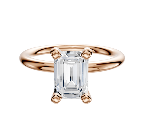 18K Rose Gold 4 Prong Classic Dome 2.0mm Engagement Ring