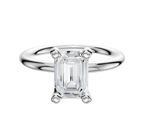 14K White Gold 4 Prong Classic Dome 2.0mm Engagement Ring