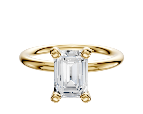 14K Yellow Gold 4 Prong Classic Dome 2.0mm Engagement Ring