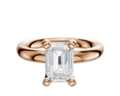 18K Rose Gold 4 Prong Classic Dome 3.0mm Engagement Ring