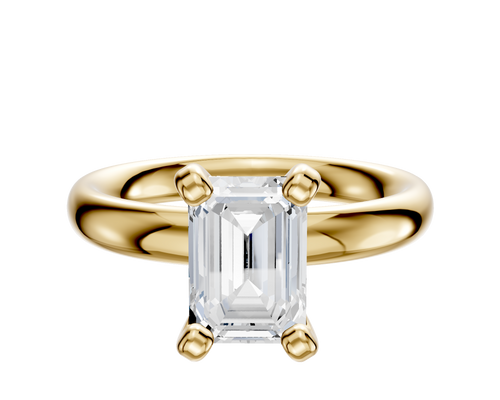 18K Yellow Gold 4 Prong Classic Dome 3.0mm Engagement Ring