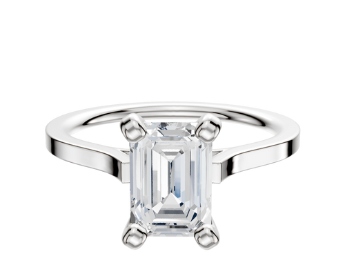 18K White Gold 4 Prong Cathedral Flat 1.5mm Engagement Ring