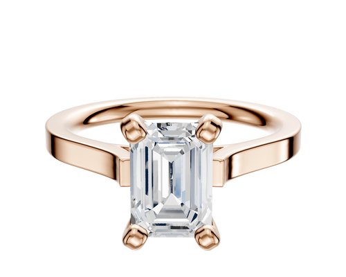 14K Rose Gold 4 Prong Cathedral Flat 2.0mm Engagement Ring