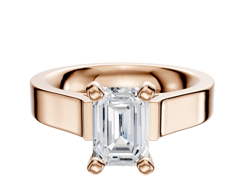18K Rose Gold 4 Prong Cathedral Flat 4.0mm Engagement Ring