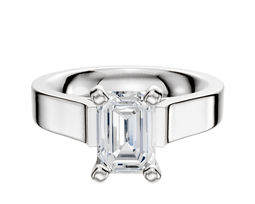 Platinum 4 Prong Cathedral Flat 4.0mm Engagement Ring