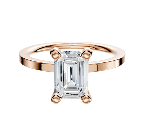 18K Rose Gold 4 Prong Classic Flat 1.5mm Engagement Ring