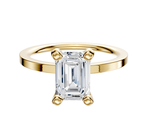 18K Yellow Gold 4 Prong Classic Flat 1.5mm Engagement Ring