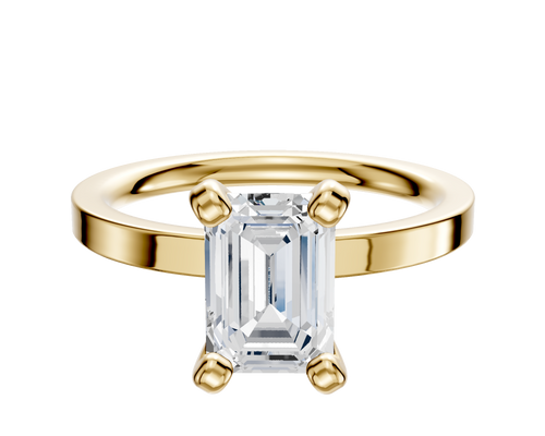 14K Yellow Gold 4 Prong Classic Flat 2.0mm Engagement Ring