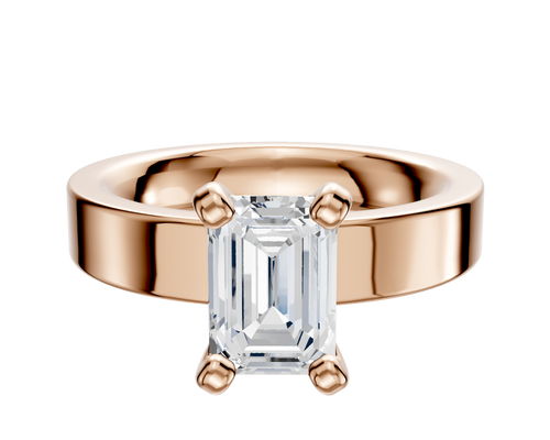 14K Rose Gold 4 Prong Classic Flat 4.0mm Engagement Ring