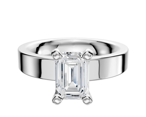 Platinum 4 Prong Classic Flat 4.0mm Engagement Ring